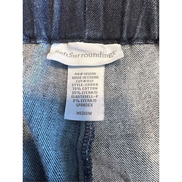 Soft surroundings pull on straight leg elastic waist denim jeans medium 24848 - Picture 6 of 6